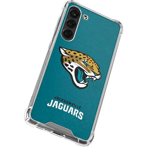 NFL Jacksonville Jaguars Teal Distressed Galaxy S24 FE Clear Case