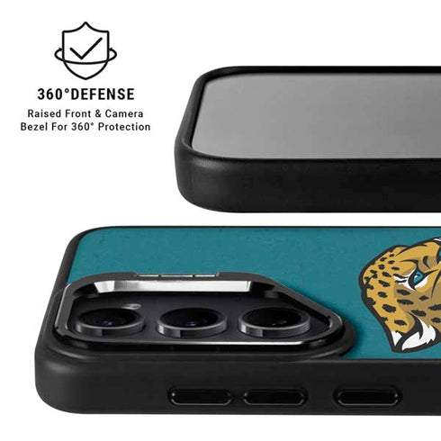 NFL Jacksonville Jaguars Teal Distressed Galaxy S25 Plus Kickstand Case
