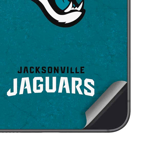 NFL Jacksonville Jaguars Teal Distressed Galaxy S25 Plus Skin