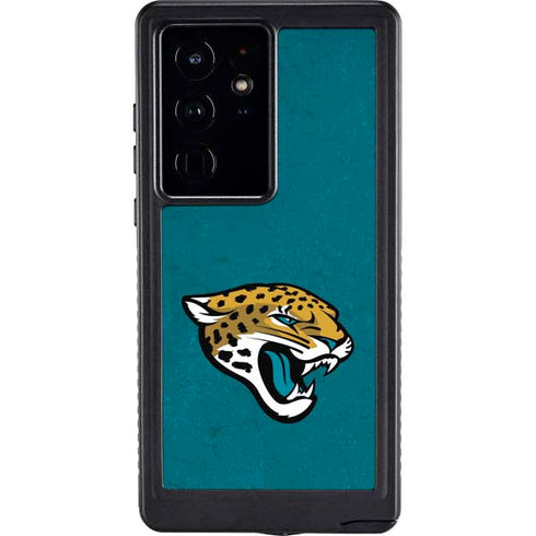 NFL Jacksonville Jaguars Teal Distressed Galaxy S24 Ultra Waterproof Case