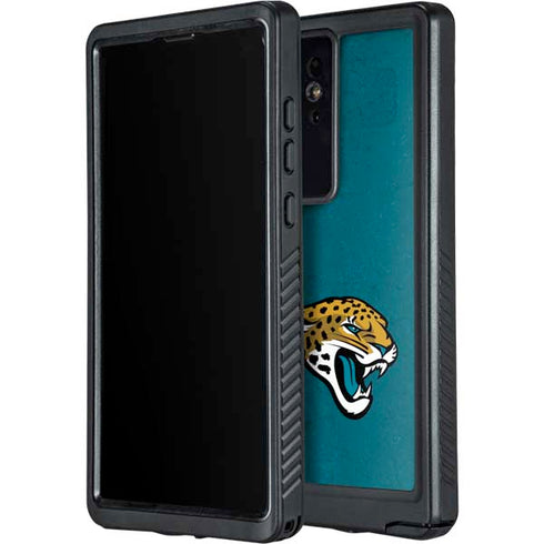 NFL Jacksonville Jaguars Teal Distressed Galaxy S24 Ultra Waterproof Case