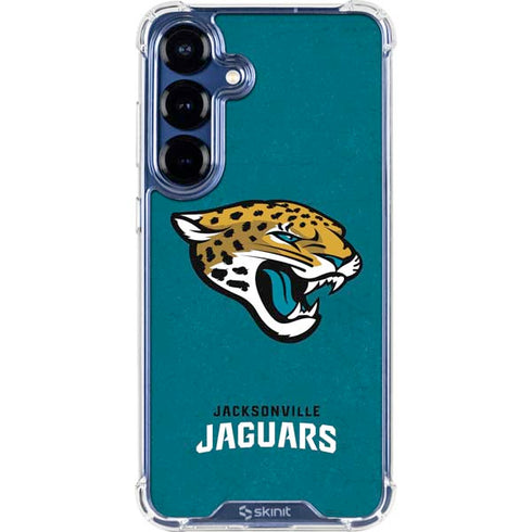NFL Jacksonville Jaguars Teal Distressed Galaxy S25 Clear Case