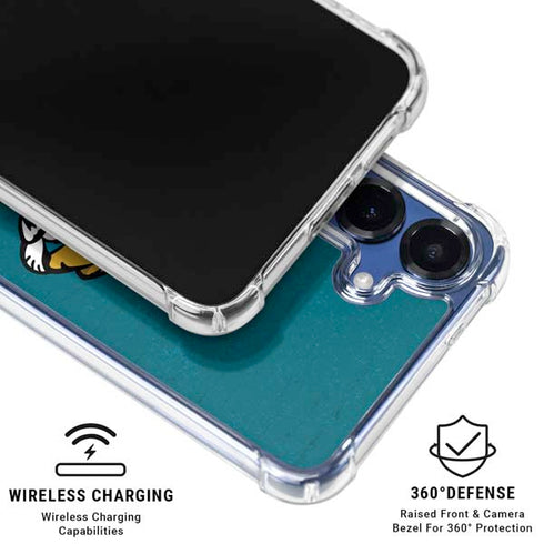 NFL Jacksonville Jaguars Teal Distressed Galaxy S25 Clear Case