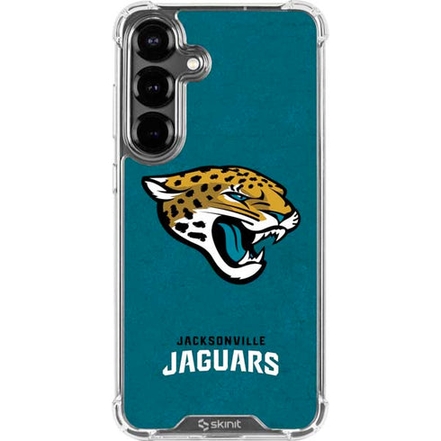 NFL Jacksonville Jaguars Teal Distressed Galaxy S26 Clear Case