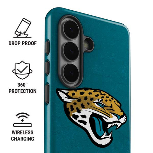NFL Jacksonville Jaguars Teal Distressed Galaxy S26 Impact Case