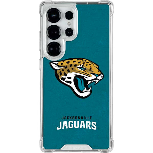 NFL Jacksonville Jaguars Teal Distressed Galaxy S26 Ultra Clear Case