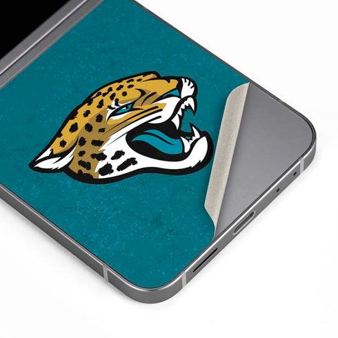 NFL Jacksonville Jaguars Teal Distressed Galaxy Z Flip6 Skin