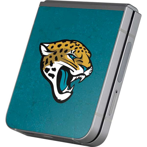 NFL Jacksonville Jaguars Teal Distressed Galaxy Z Flip6 Skin