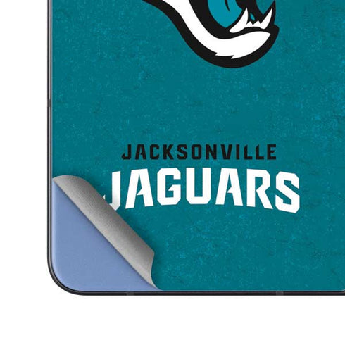 NFL Jacksonville Jaguars Teal Distressed Galaxy Z Fold5 5G Skin