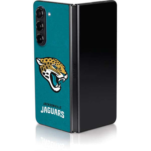 NFL Jacksonville Jaguars Teal Distressed Galaxy Z Fold5 5G Skin