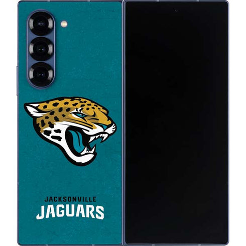 NFL Jacksonville Jaguars Teal Distressed Galaxy Z Fold6 Skin