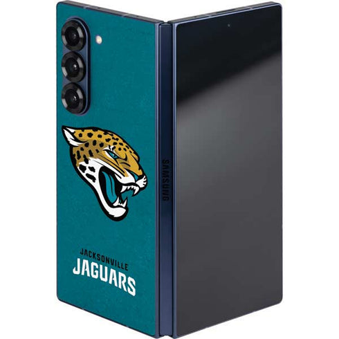 NFL Jacksonville Jaguars Teal Distressed Galaxy Z Fold6 Skin