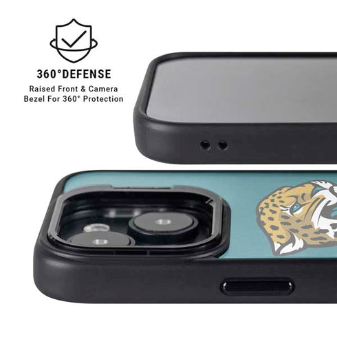 NFL Jacksonville Jaguars Teal Distressed iPhone 14 Plus Kickstand Case