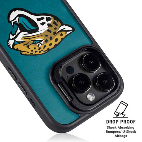NFL Jacksonville Jaguars Teal Distressed iPhone 14 Pro Max Kickstand Case