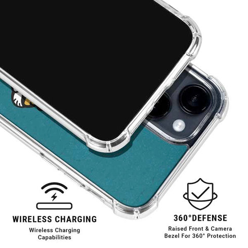 NFL Jacksonville Jaguars Teal Distressed iPhone 15 Clear Case
