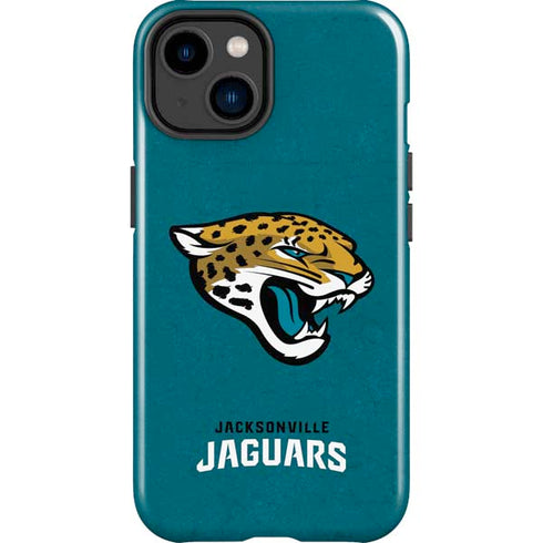 NFL Jacksonville Jaguars Teal Distressed iPhone 15 Impact Case