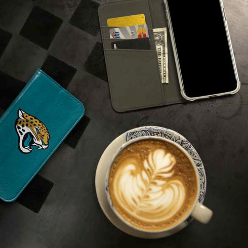 NFL Jacksonville Jaguars Teal Distressed iPhone 15 Pro Folio Case