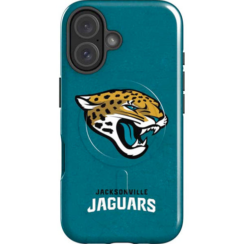 NFL Jacksonville Jaguars Teal Distressed iPhone 16 Magsafe Impact Case