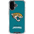 NFL Jacksonville Jaguars Teal Distressed iPhone 16 Plus Clear Case