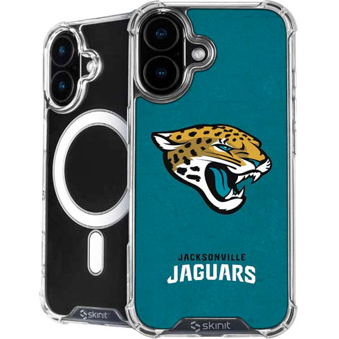 NFL Jacksonville Jaguars Teal Distressed iPhone 16 Plus MagSafe Case