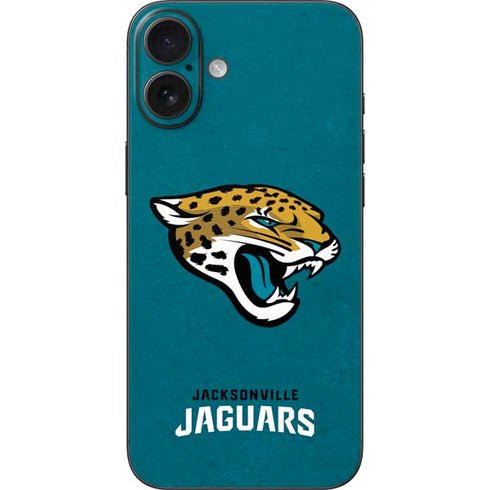 NFL Jacksonville Jaguars Teal Distressed iPhone 16 Plus Skin