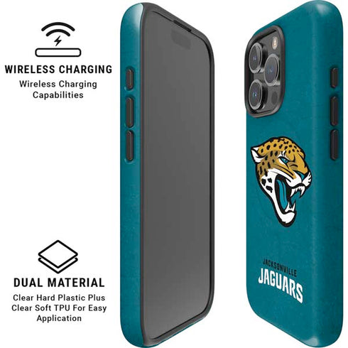 NFL Jacksonville Jaguars Teal Distressed iPhone 16 Pro Magsafe Impact Case