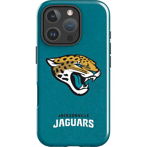 NFL Jacksonville Jaguars Teal Distressed iPhone 16 Pro Max Impact Case