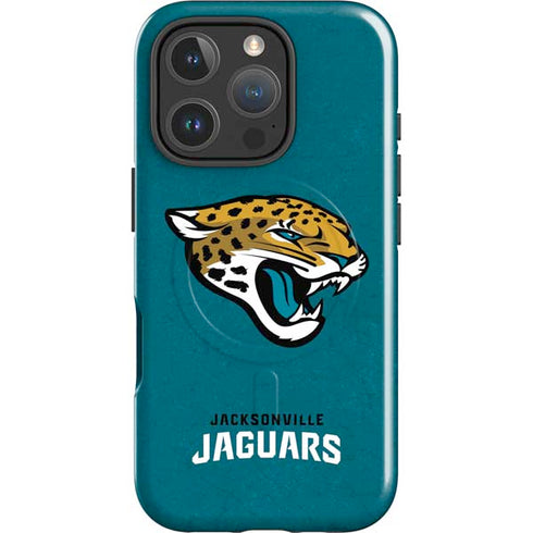 NFL Jacksonville Jaguars Teal Distressed iPhone 16 Pro Max Magsafe Impact Case