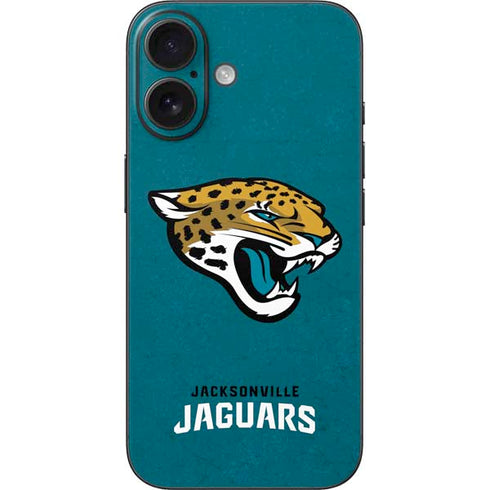 NFL Jacksonville Jaguars Teal Distressed iPhone 16 Skin