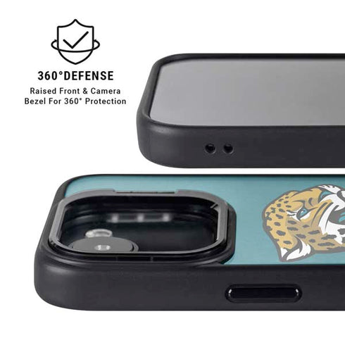 NFL Jacksonville Jaguars Teal Distressed iPhone 16e Kickstand Case