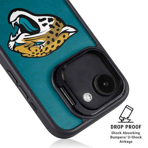 NFL Jacksonville Jaguars Teal Distressed iPhone 16e Kickstand Case