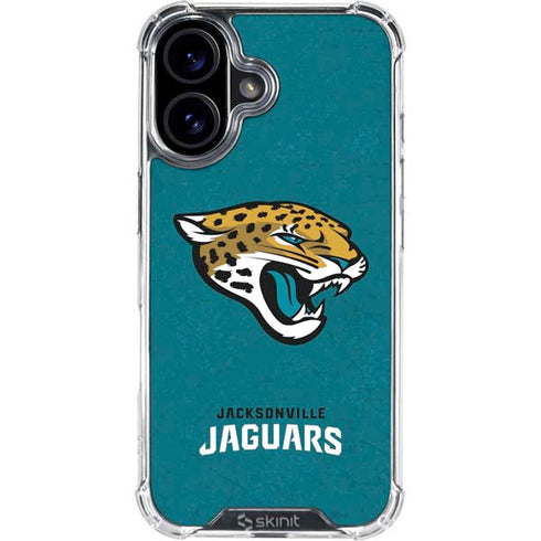 NFL Jacksonville Jaguars Teal Distressed iPhone 17 Clear Case