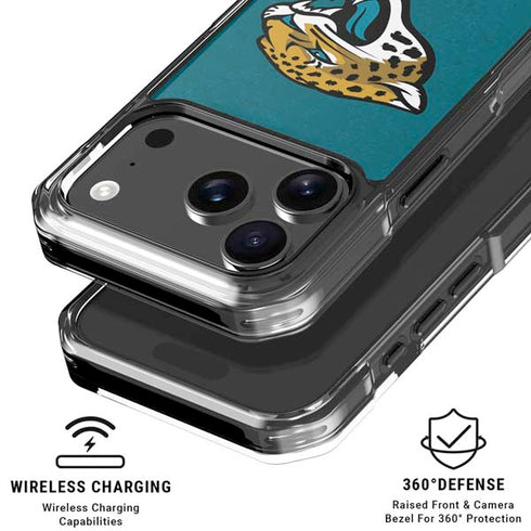 NFL Jacksonville Jaguars Teal Distressed iPhone 18 Pro Clear Case