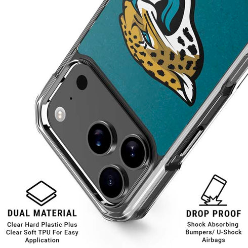 NFL Jacksonville Jaguars Teal Distressed iPhone 18 Pro Clear Case