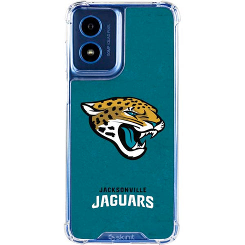NFL Jacksonville Jaguars Teal Distressed Moto G 5G (2024) Clear Case