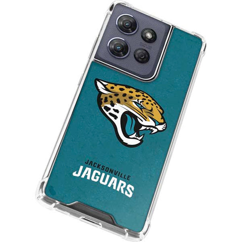 NFL Jacksonville Jaguars Teal Distressed Moto G Play 5G (2025) Clear Case