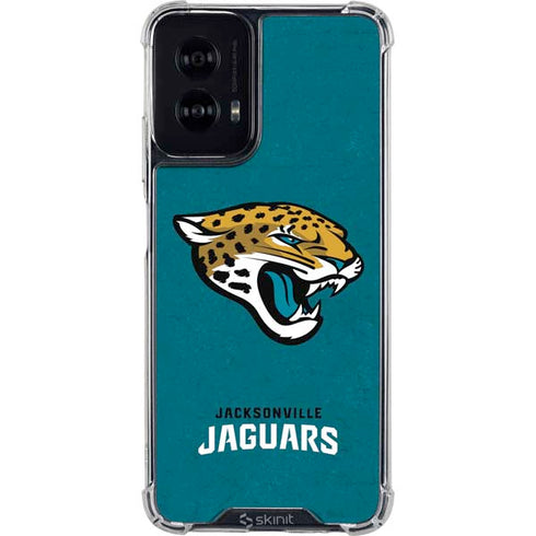 NFL Jacksonville Jaguars Teal Distressed Moto G Power 5G (2024) Clear Case