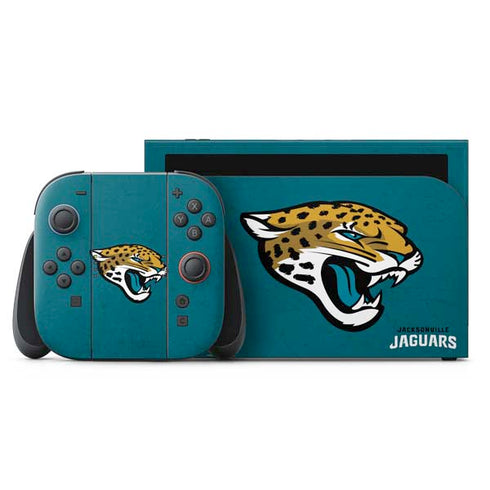 NFL Jacksonville Jaguars Teal Distressed Nintendo Skins