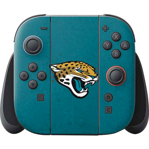 NFL Jacksonville Jaguars Teal Distressed Nintendo Skins