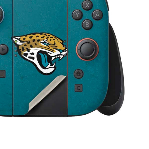 NFL Jacksonville Jaguars Teal Distressed Nintendo Switch 2 (2025) Joy-Con Controller Skin