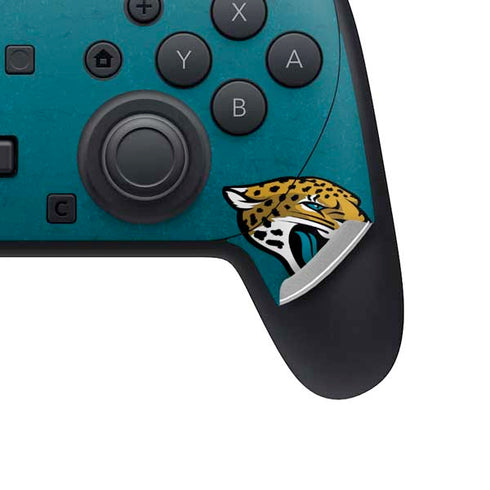 NFL Jacksonville Jaguars Teal Distressed Nintendo Switch 2 (2025) Pro Controller Skin