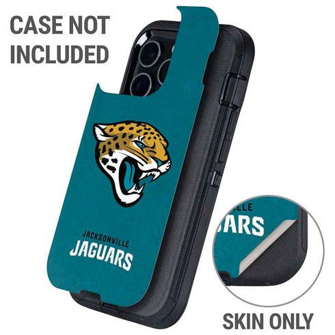 NFL Jacksonville Jaguars Teal Distressed Otterbox Defender iPhone Skin