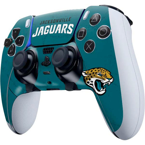 NFL Jacksonville Jaguars Teal Distressed PS5 DualSense Edge Pro Controller Skin