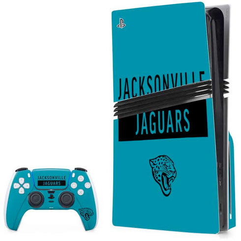 NFL Jacksonville Jaguars Teal Performance Series PS5 Pro Disk Bundle Skin