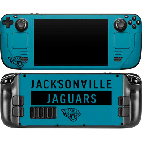 NFL Jacksonville Jaguars Teal Performance Series Steam Deck Handheld Gaming Computer OLED Skin