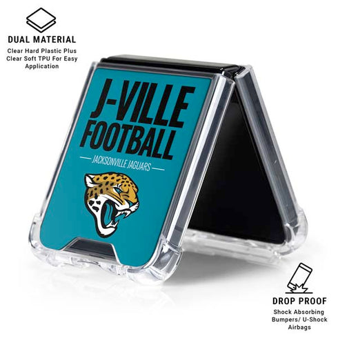 NFL Jacksonville Jaguars Team Motto Galaxy Z Flip6 Clear Case