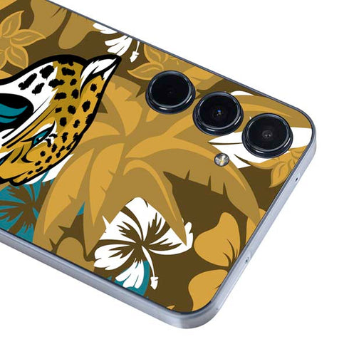 NFL Jacksonville Jaguars Tropical Print Galaxy A35 5G Skin