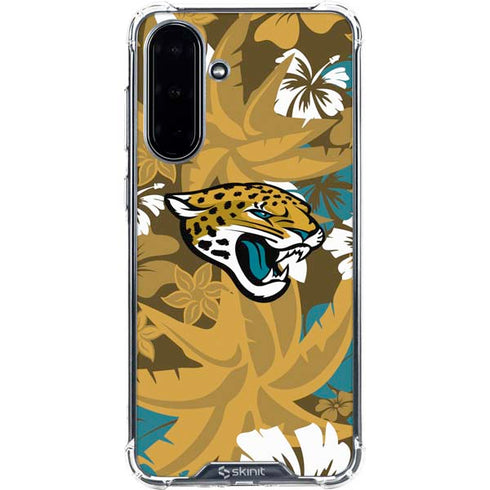 NFL Jacksonville Jaguars Tropical Print Galaxy A36 5G Clear Case