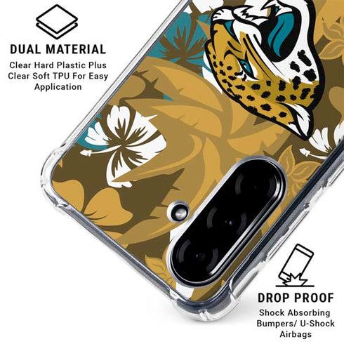 NFL Jacksonville Jaguars Tropical Print Galaxy A36 5G Clear Case