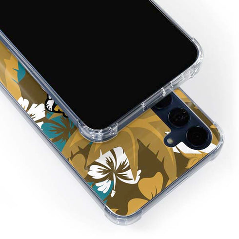 NFL Jacksonville Jaguars Tropical Print Galaxy A55 5G Clear Case